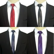 TELOLY 4Pcs Men'S Ties Slim Style Necktie Solid Color Design Corbatas Para Hombres Elegantes Style